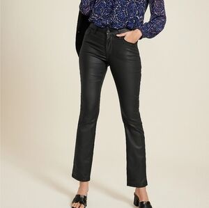 Edgely Womens Black Coated High Rise Ankle Slim Straight Jeans Size 6 NWT